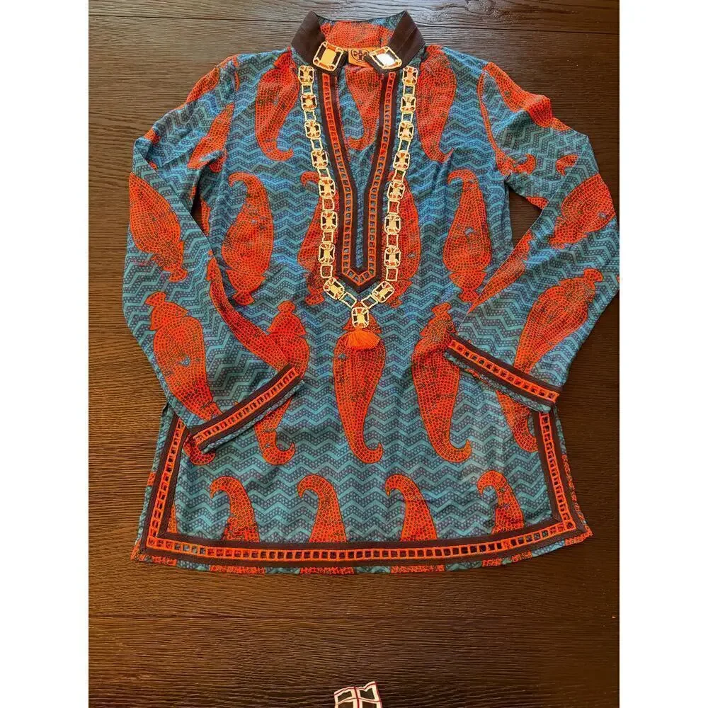 Tory Burch V-Neck Shirt multicolor paisley tunic